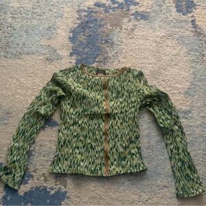 Green Long Sleeve Women's Top